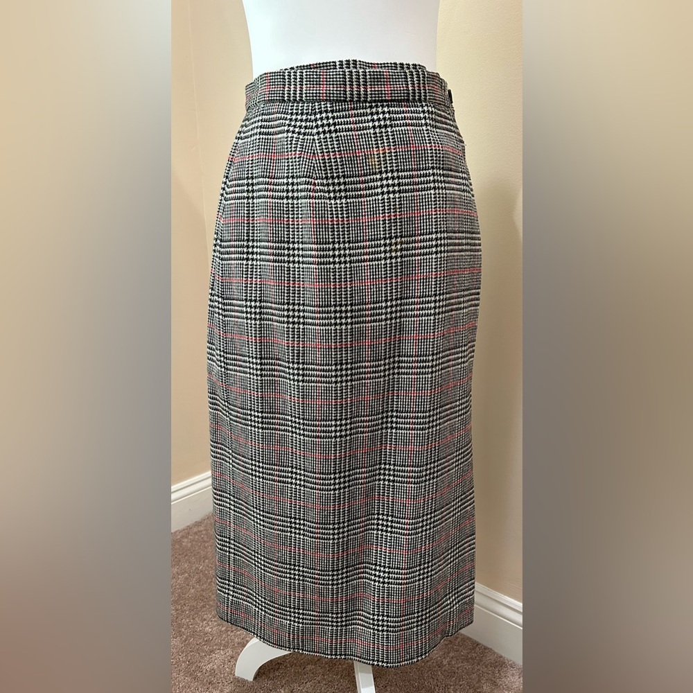 Evan Picone Houndstooth Wrap Skirt